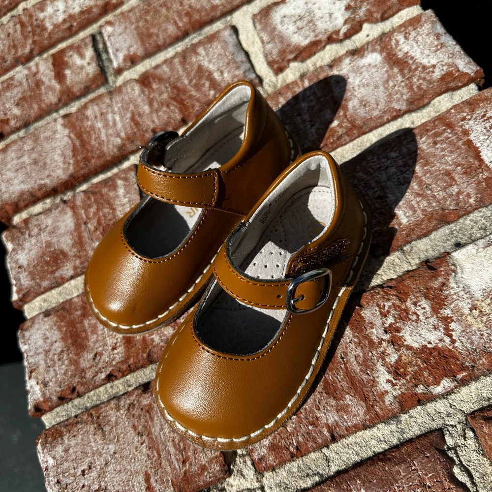 L'Amour Brown Mary Jane Kids Dress Shoes